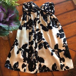 Milly silk strapless cocktail floral dress
